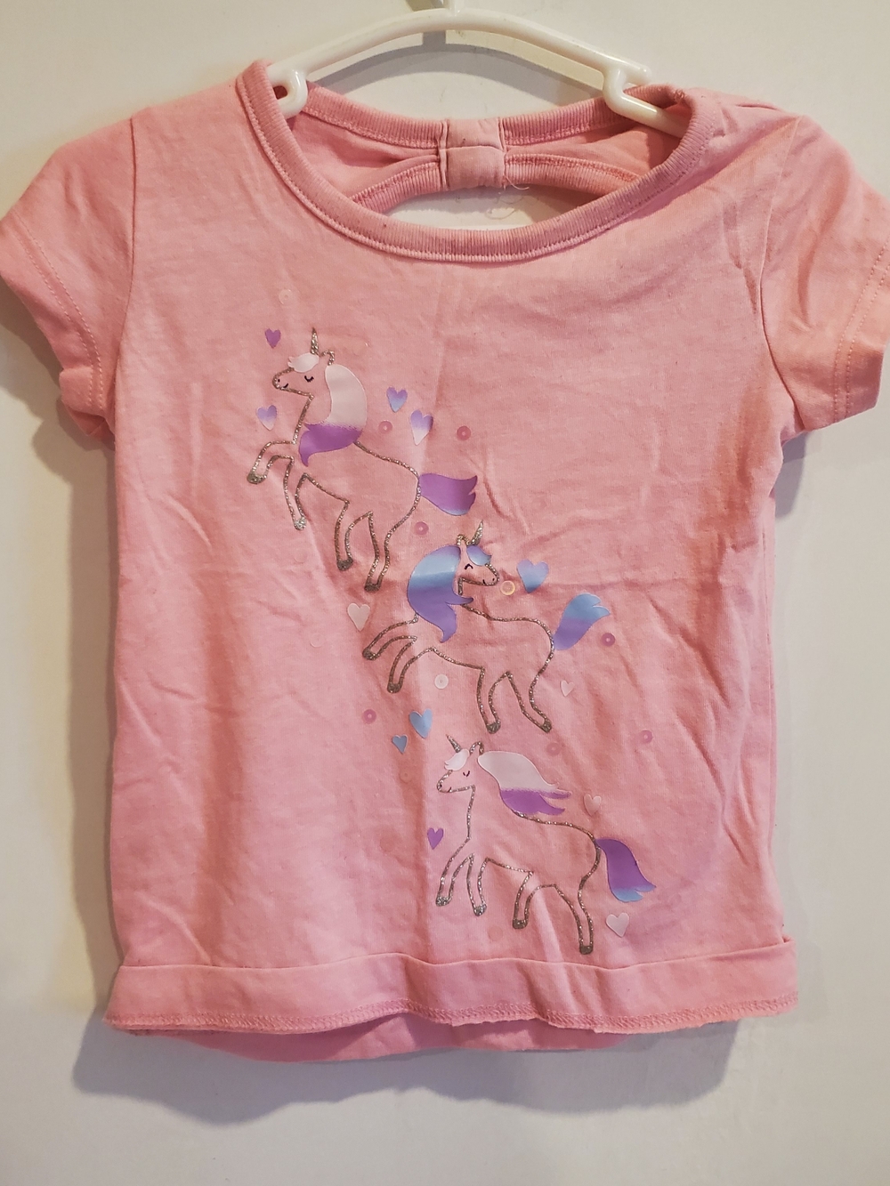 Carter's 18 Month Pink Unicorn Short Sleeve Tee with Glitter Accents